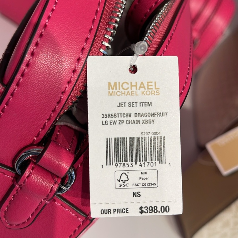 Michael Kors Jet Set Item Large Ombré EW Signature ZP Chain XBody Logo Crossbody - Picture 13 of 14